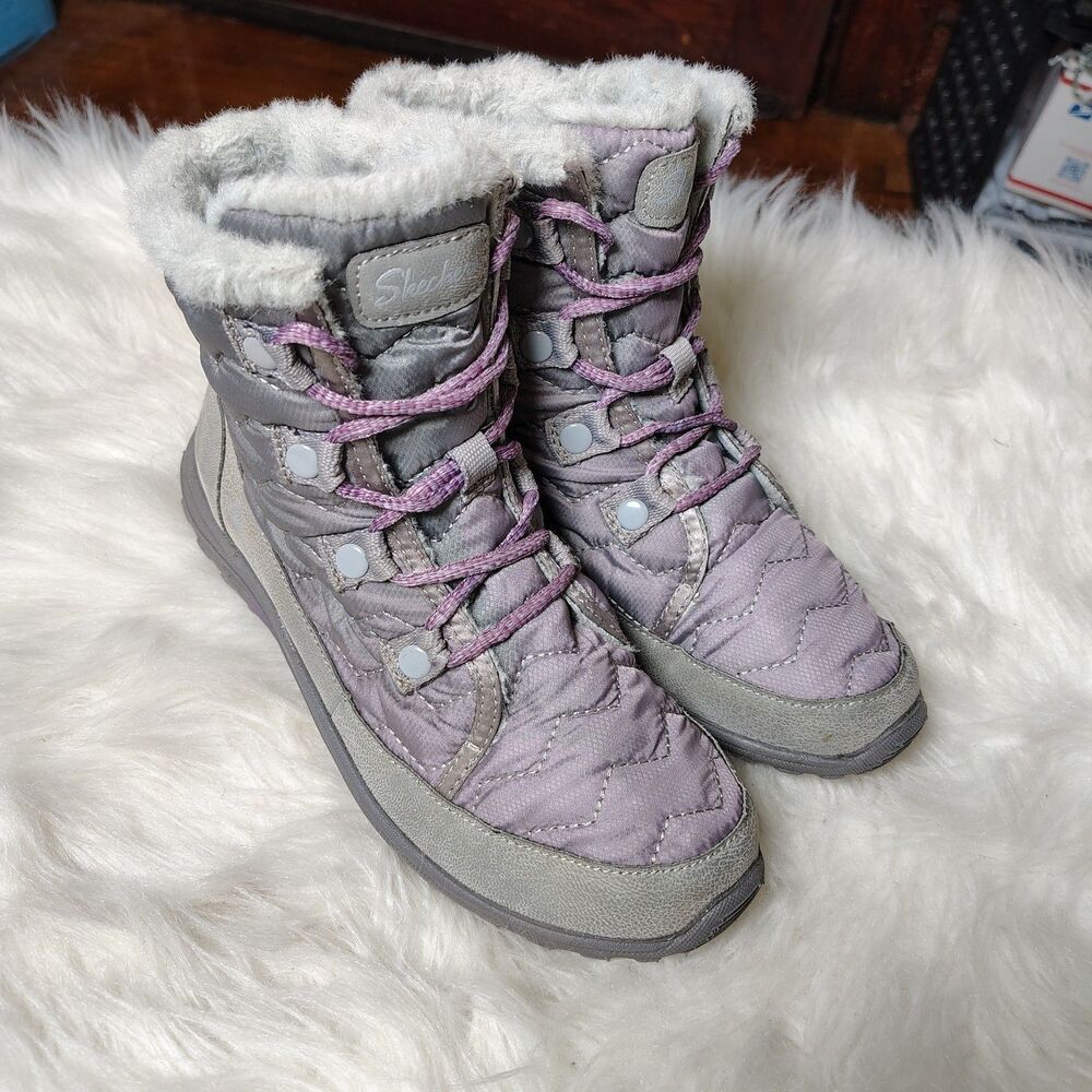 Skechers Reggae Fest-Vector 49434 Lightweight Puffer Quilted Wmns Boots Sz 6.5